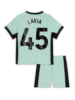 Chelsea Romeo Lavia #45 Ausweichtrikot für Kinder 2023-24 Kurzarm (+ Kurze Hosen)